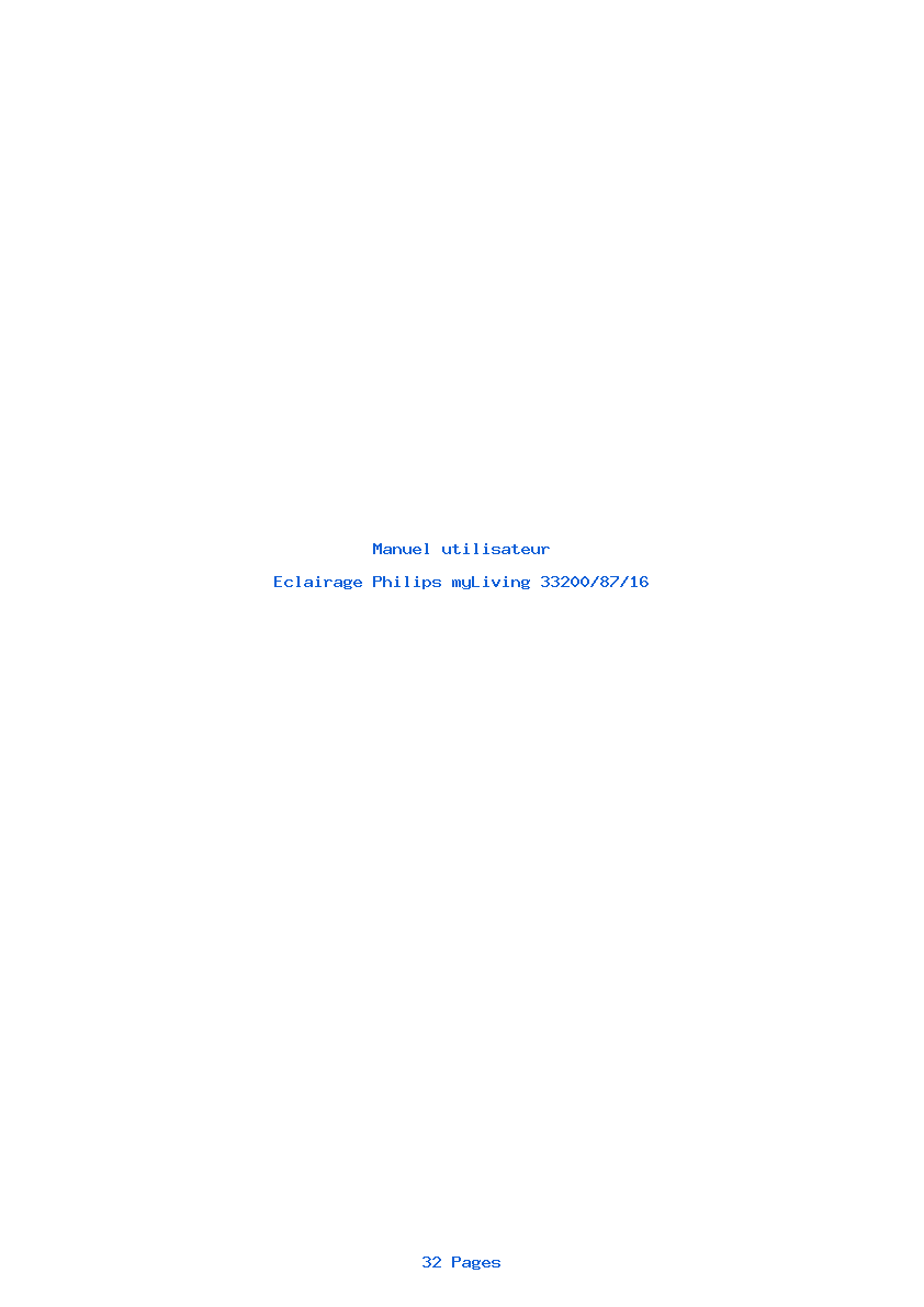 Page 1 de la notice Manuel utilisateur Philips myLiving 33200/87/16
