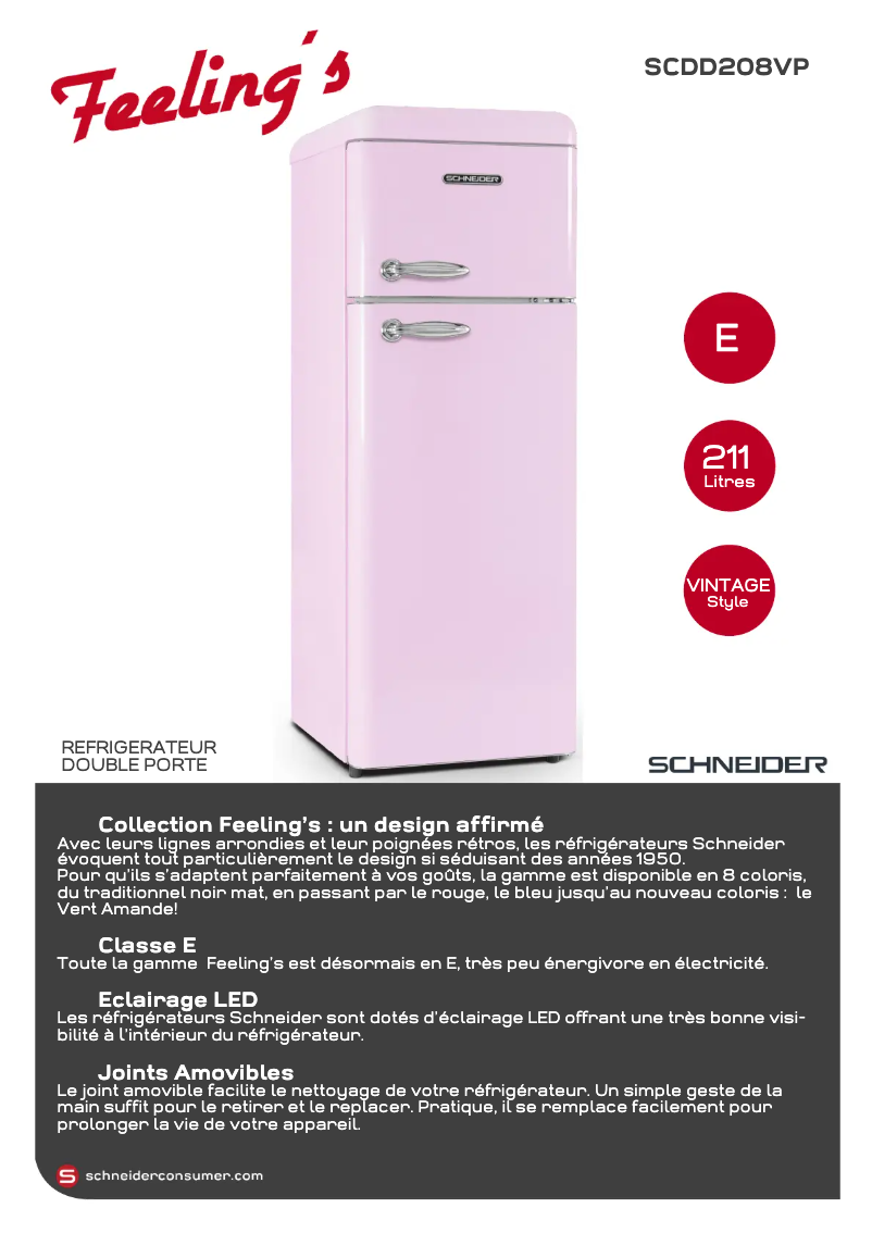 Page 1 de la notice Fiche technique Schneider SCDD208VP