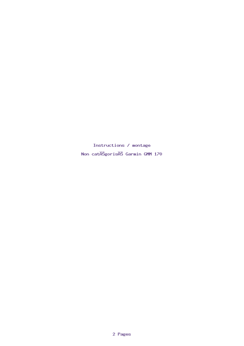 Page 1 de la notice Instructions / montage Garmin GMM 170