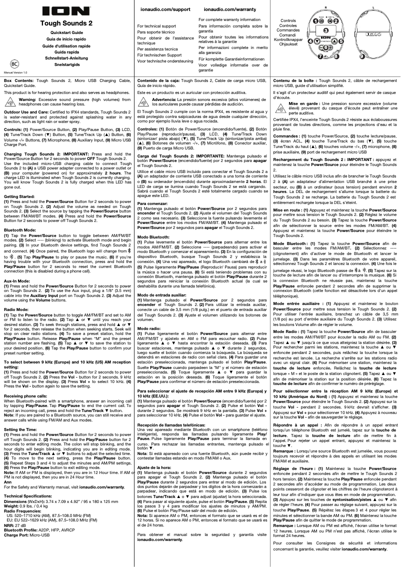 Page 1 de la notice Manuel utilisateur ION Tough Sounds 2