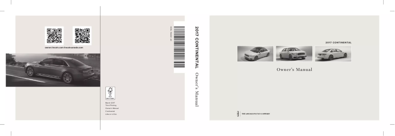 Page 1 de la notice Manuel utilisateur Lincoln Continental (2017)