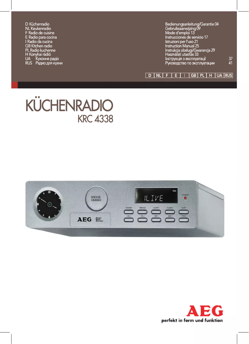 Page 1 de la notice Manuel utilisateur AEG KRC 4338