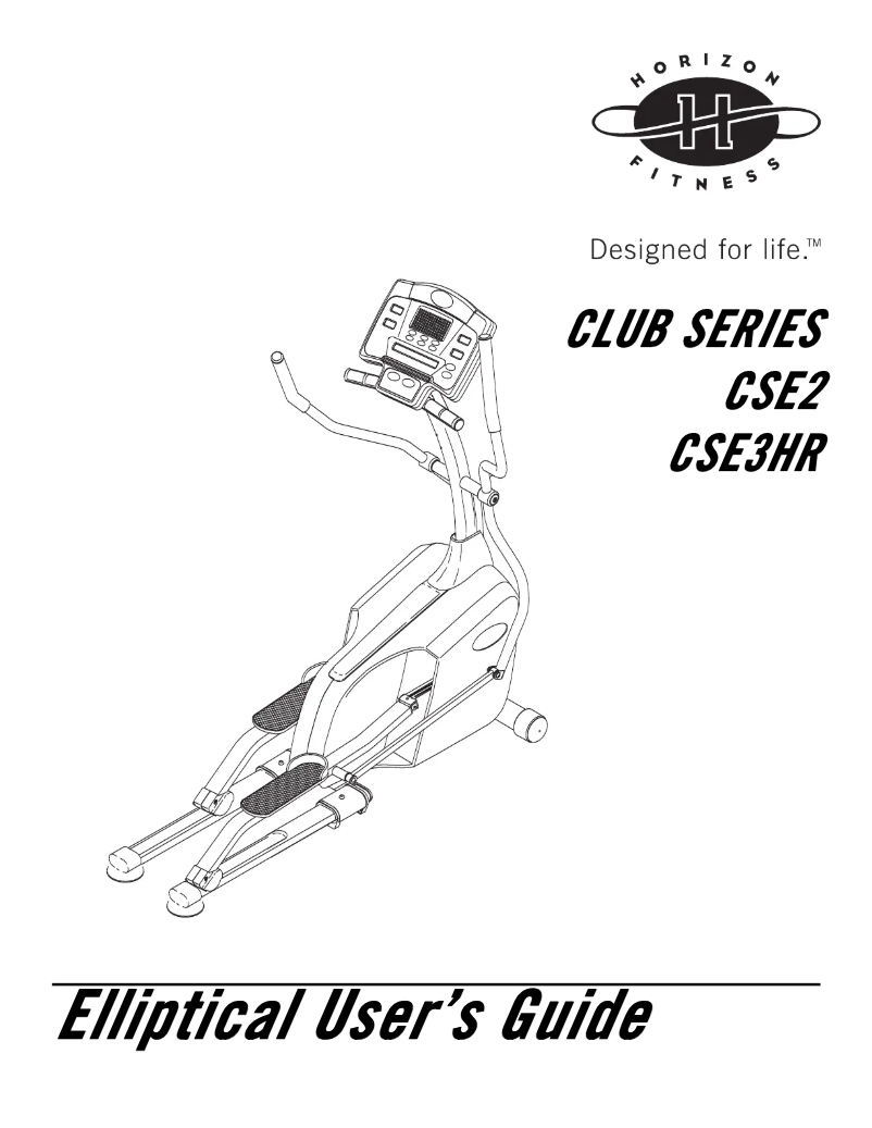 Page 1 de la notice Manuel utilisateur Horizon Fitness Club CSE3HR