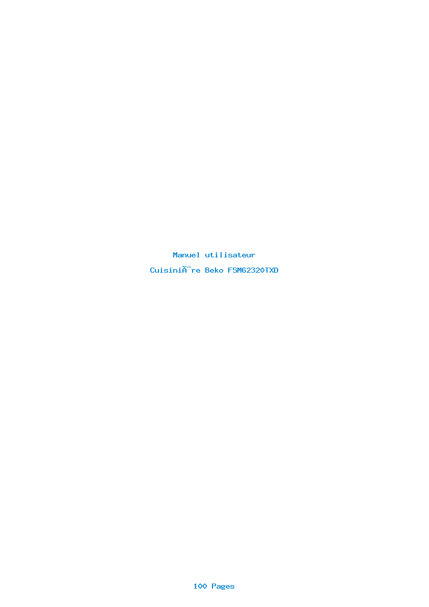Page 1 de la notice Manuel utilisateur Beko FSM62320TXD