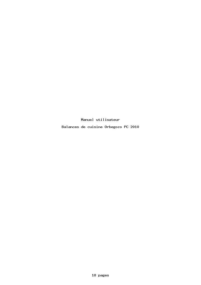 Page 1 de la notice Manuel utilisateur Orbegozo PC 2010