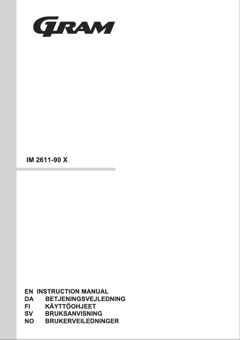 Page 1 de la notice Manuel utilisateur Gram IM 2611-90 X