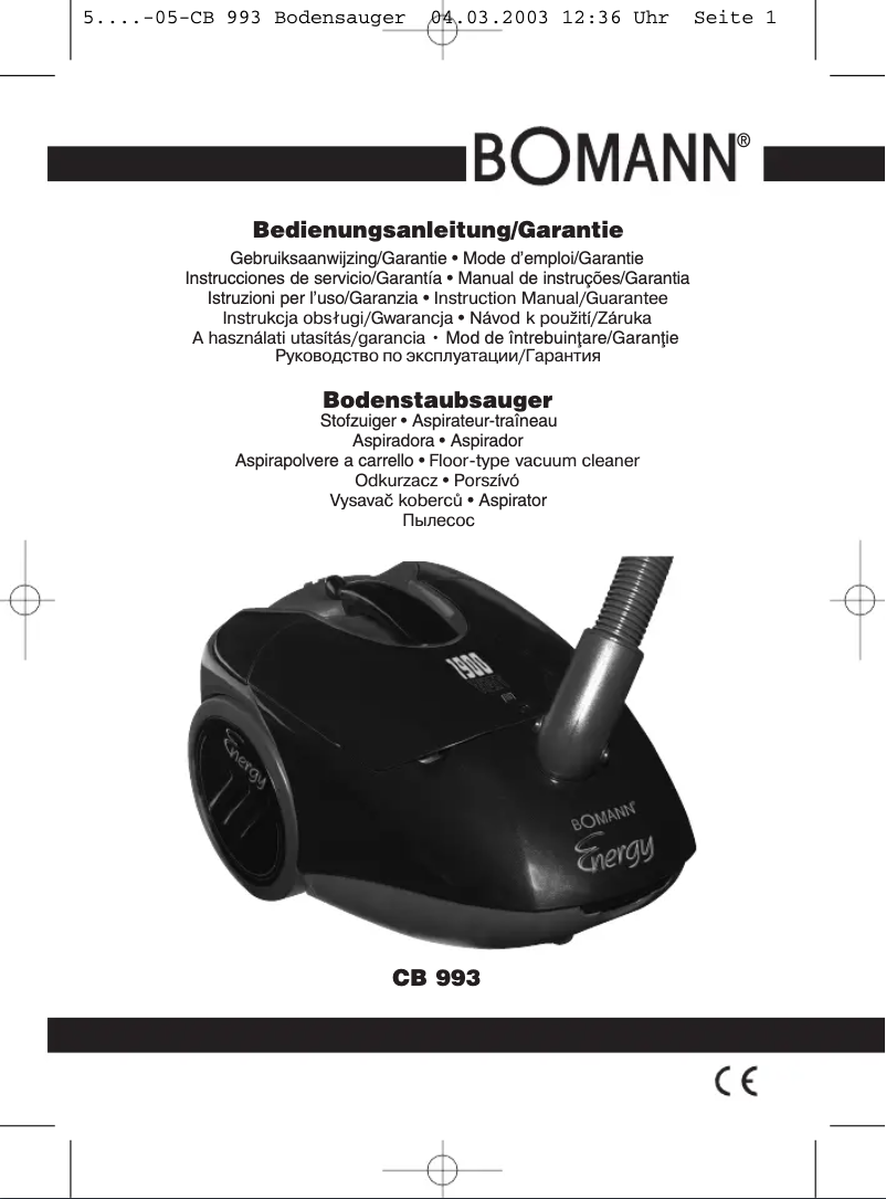 Página 1 del manual Manual de usuario Bomann CB 993