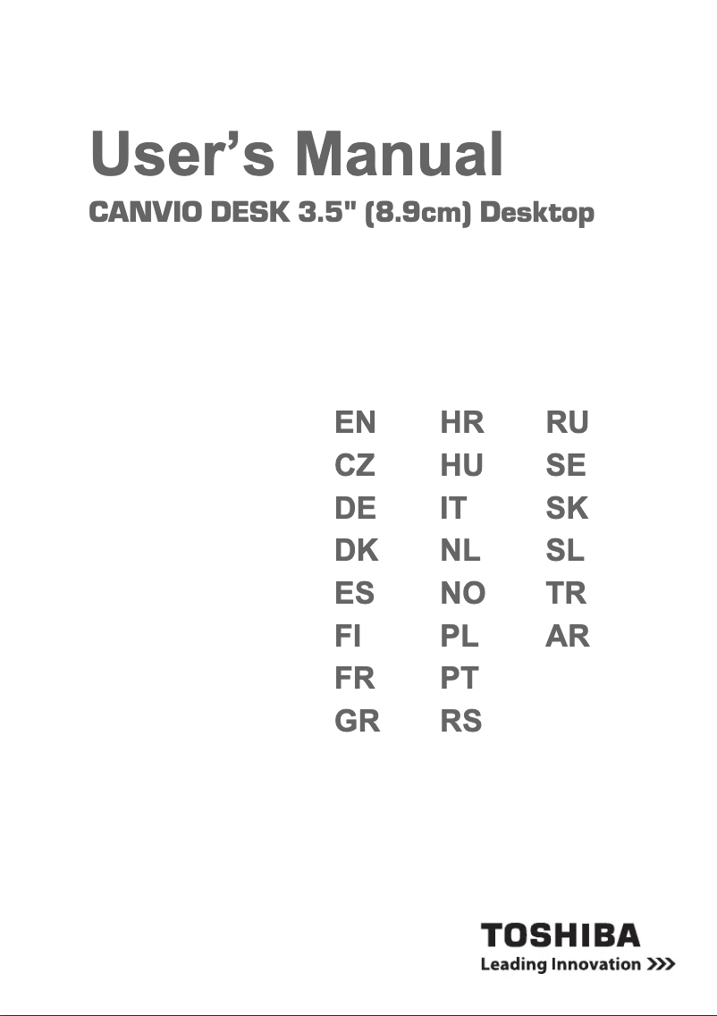 Página 1 del manual Manual de usuario Toshiba Canvio Desk