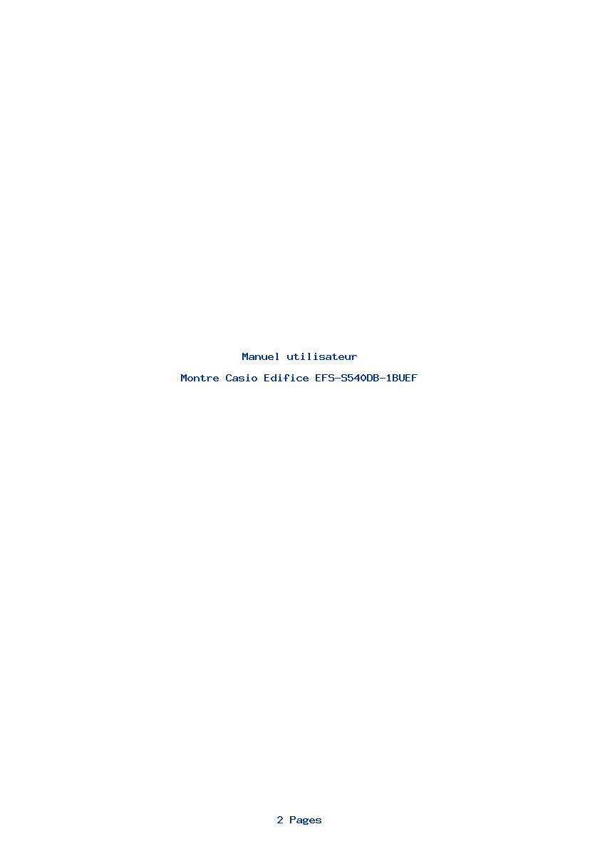 Page 1 de la notice Manuel utilisateur Casio Edifice EFS-S540DB-1BUEF