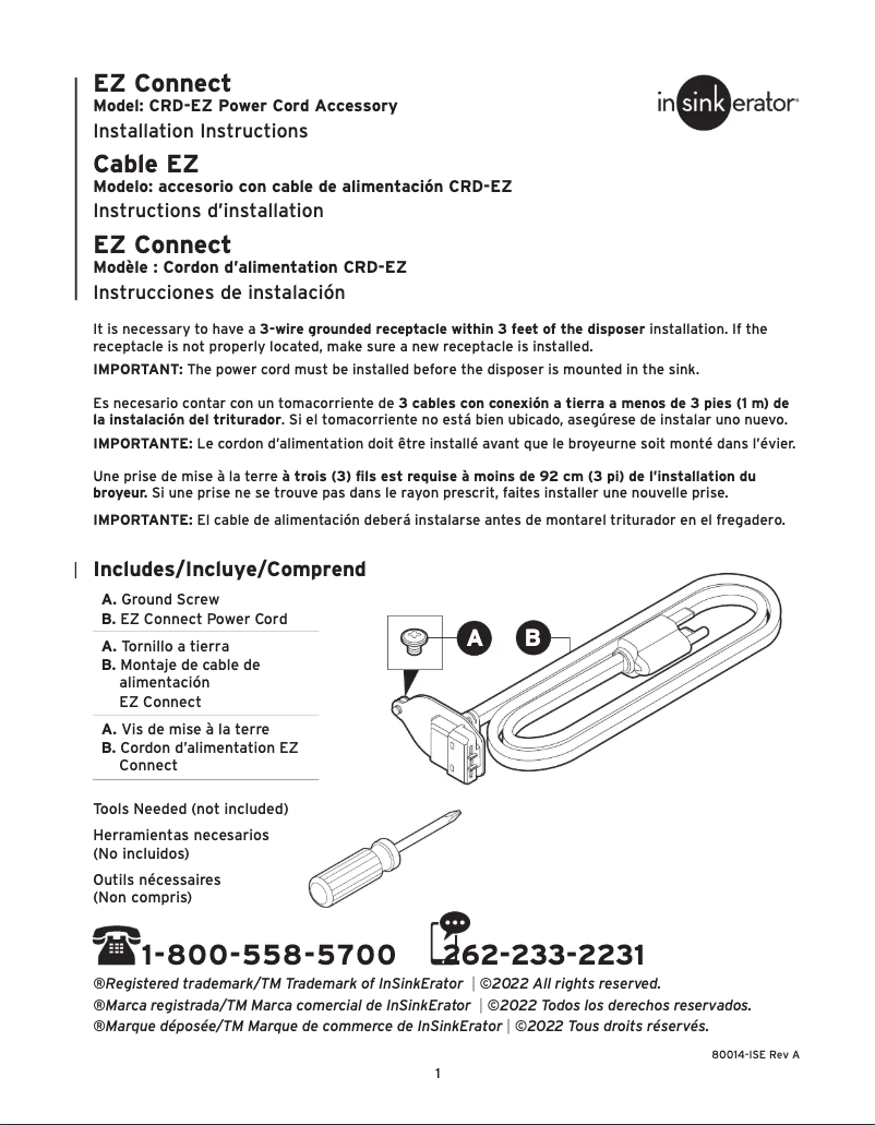 Página 1 del manual Manual de usuario InSinkErator CRD-EZ