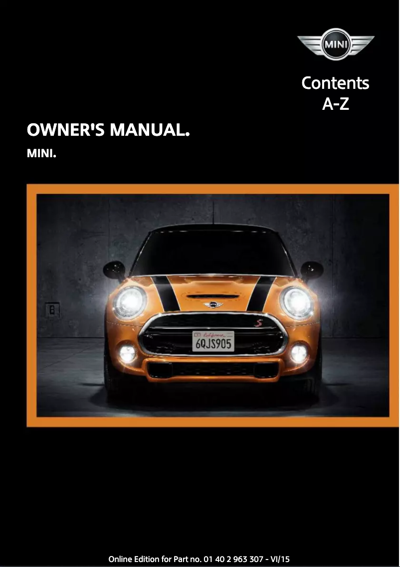 Página 1 del manual Manual de usuario Mini Cooper (2016)