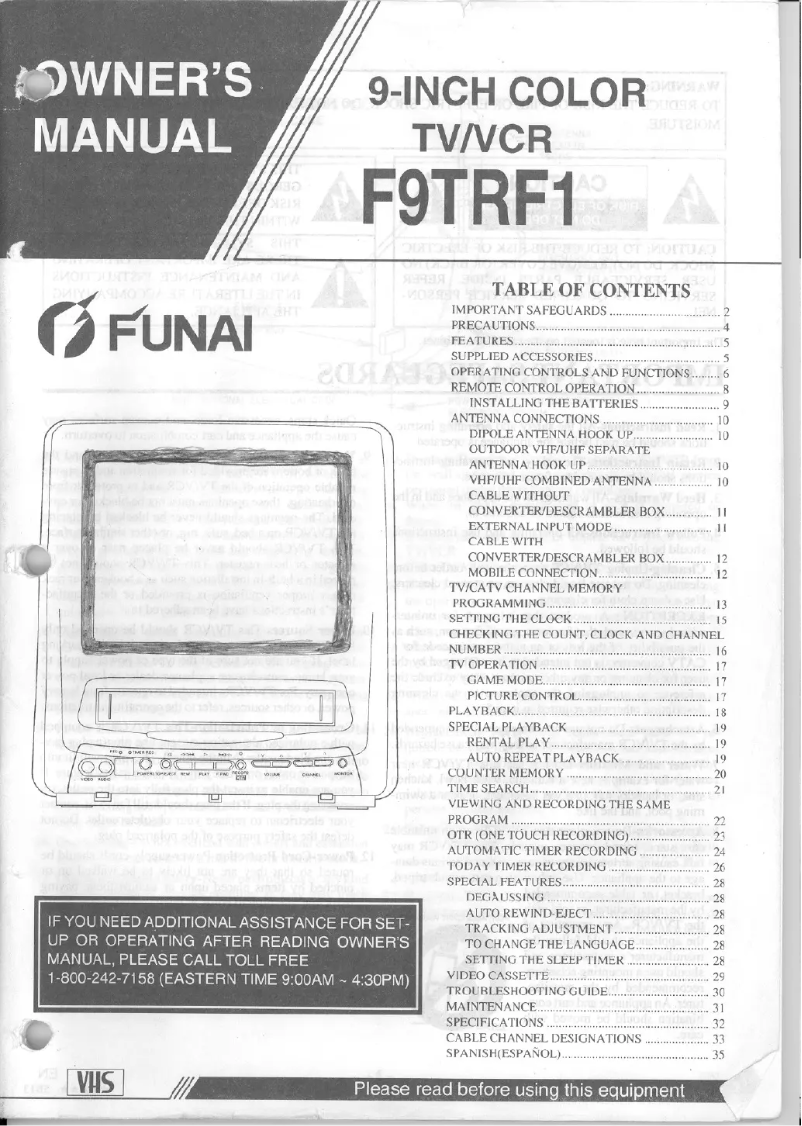 Página 1 del manual Manual de usuario Funai F9TRF1