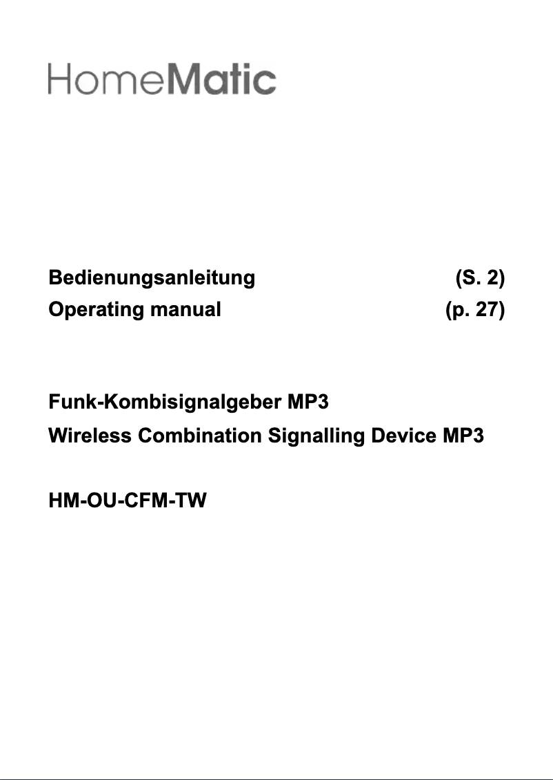 Página 1 del manual Manual de usuario eQ-3 HM-OU-CFM-TW