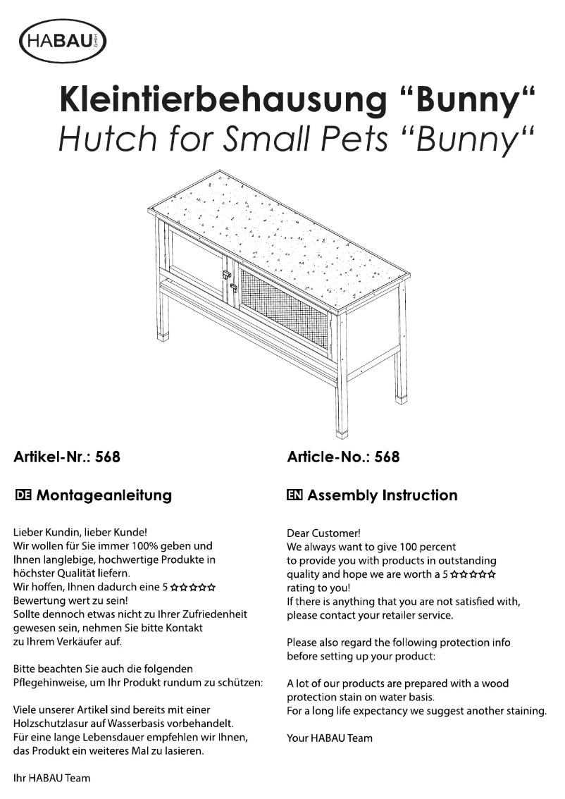 Page 1 de la notice Manuel utilisateur HABAU Bunny