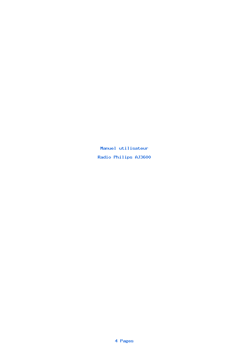 Page 1 de la notice Manuel utilisateur Philips AJ3600