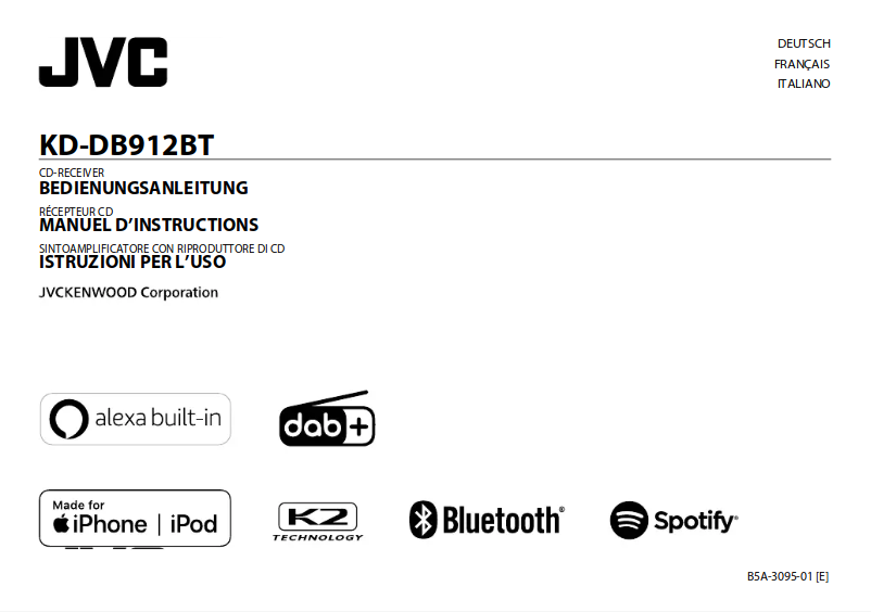 Page 1 de la notice Manuel utilisateur JVC KD-DB912BT