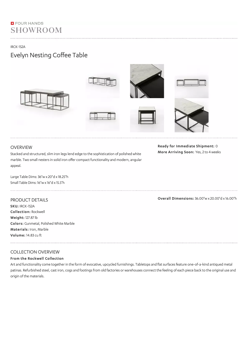 Page 1 of the manual User Manual Four Hands Rockwell IRCK-152A
