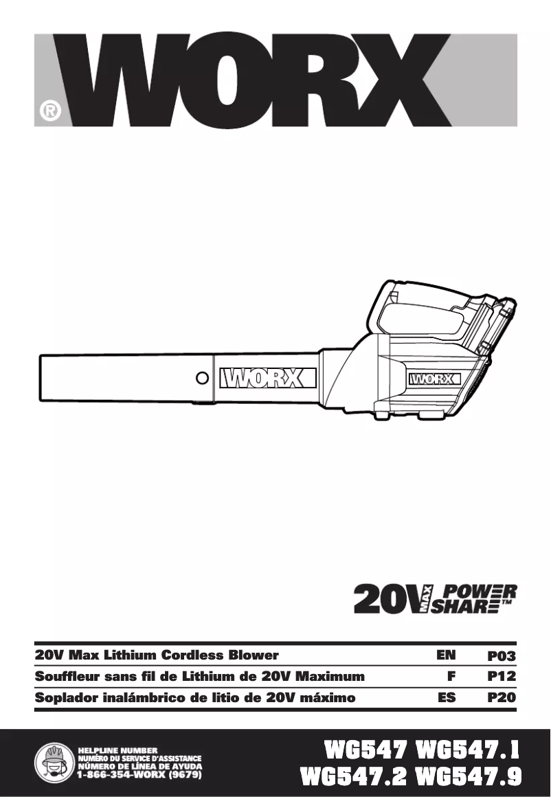 Página 1 del manual Manual de usuario Worx WG547