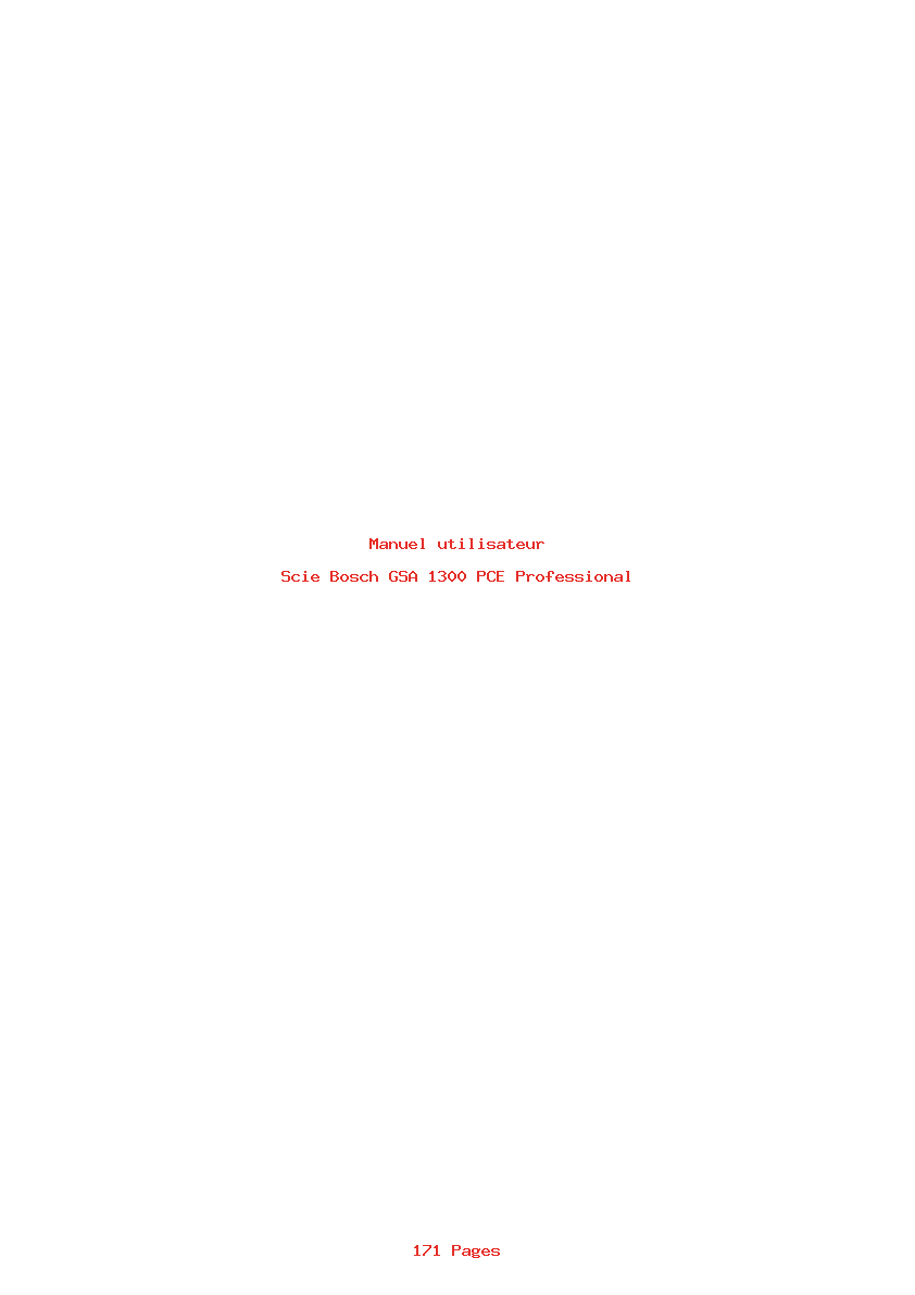 Page 1 de la notice Manuel utilisateur Bosch GSA 1300 PCE Professional
