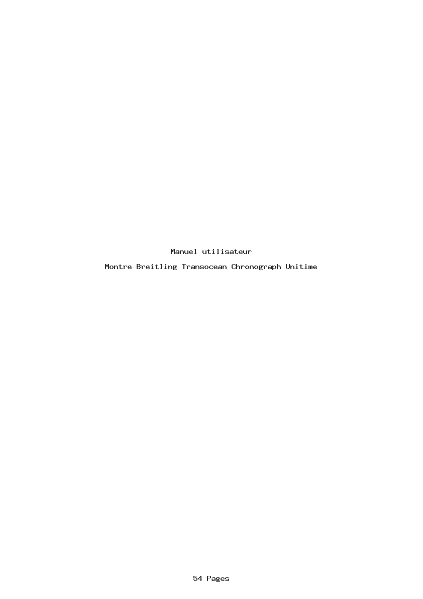 Image de la première page du manuel de l'appareil Transocean Chronograph Unitime