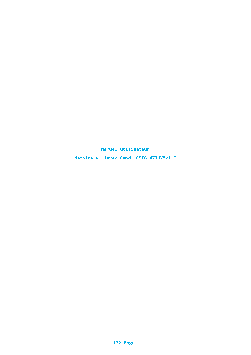 Page 1 de la notice Manuel utilisateur Candy CSTG 47TMV5/1-S