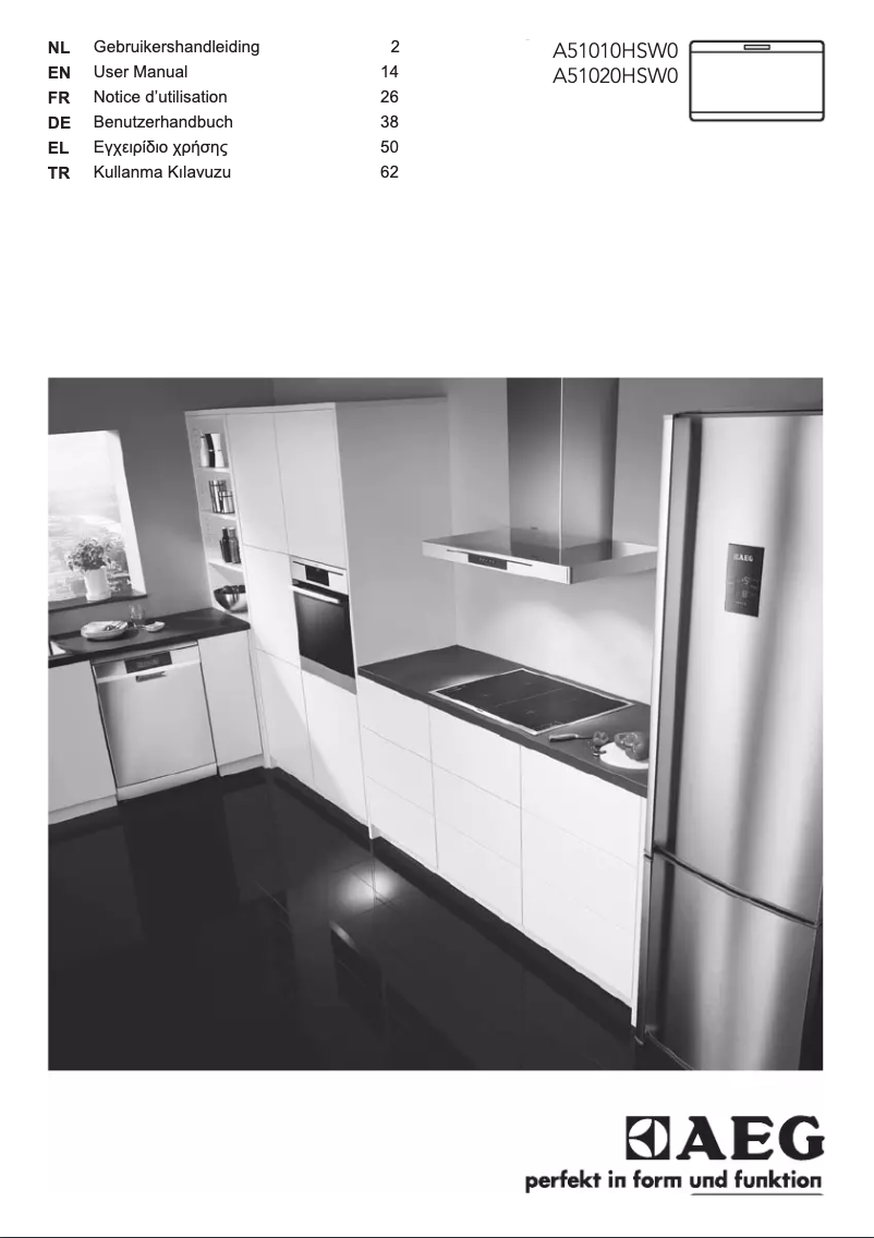 Page 1 de la notice Manuel utilisateur AEG A51010HSW0