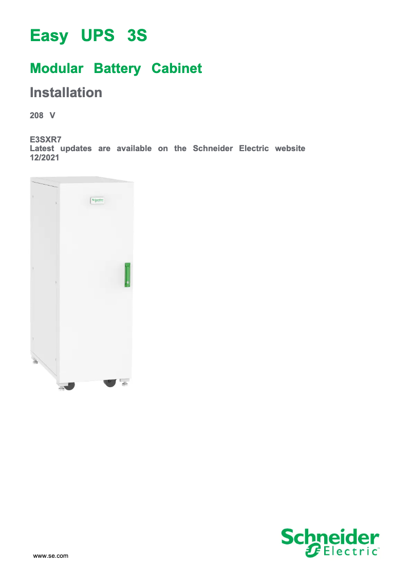 Page 1 de la notice Manuel utilisateur APC E3SXR7