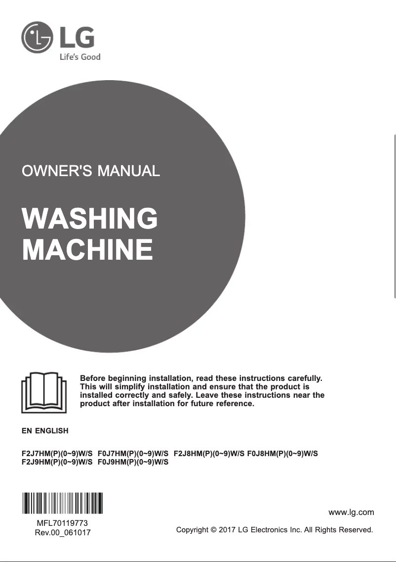 Page 1 de la notice Manuel utilisateur LG F2J7HMP1W