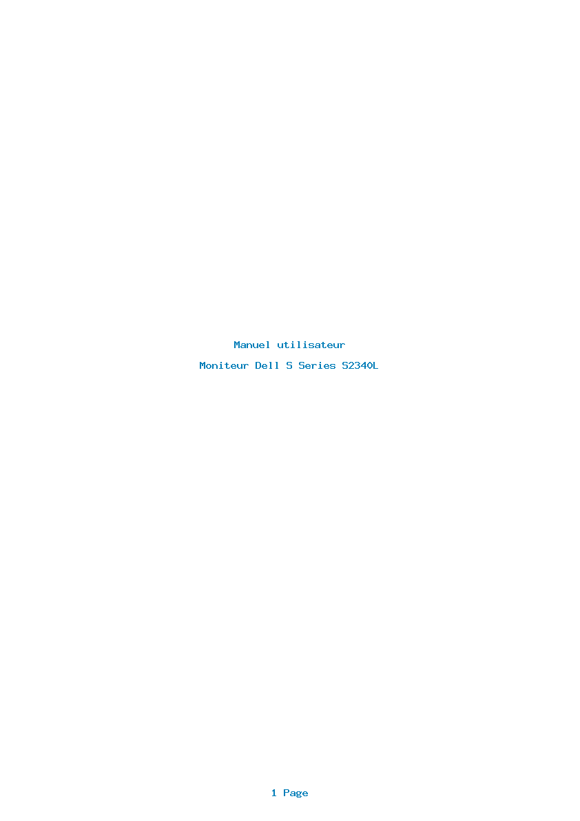 Page 1 de la notice Manuel utilisateur Dell S Series S2340L