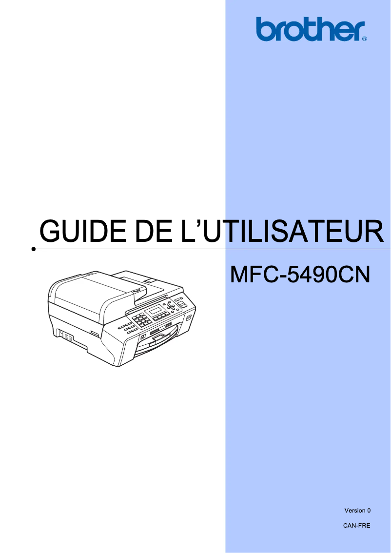 Page 1 de la notice Manuel utilisateur Brother MFC-5490CN