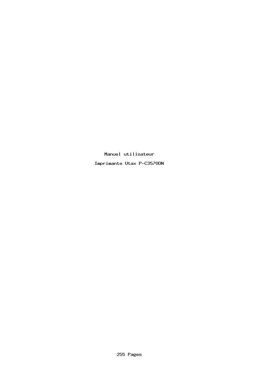 Page 1 de la notice Manuel utilisateur Utax P-C3570DN