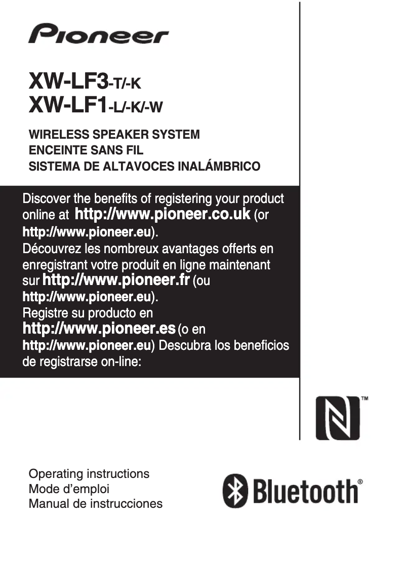 Page 1 de la notice Manuel utilisateur Pioneer XW-LF1-W