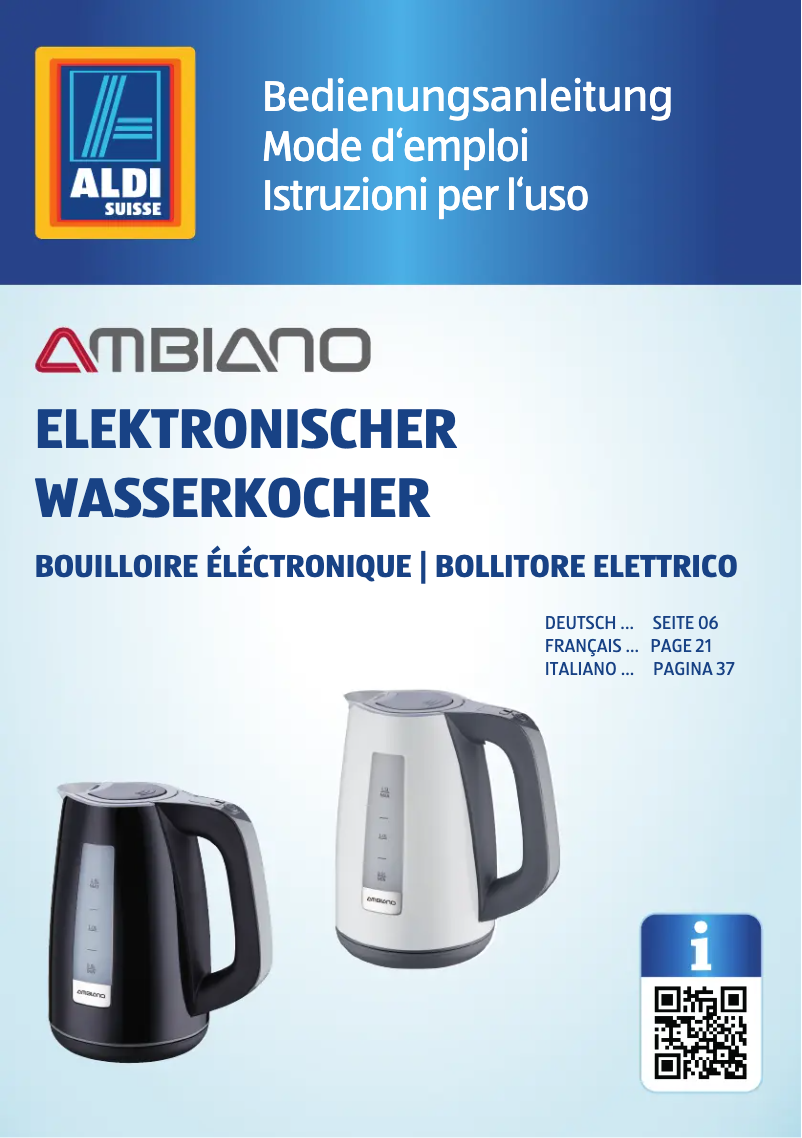 Page 1 de la notice Manuel utilisateur Ambiano GT-WKe-04-UK