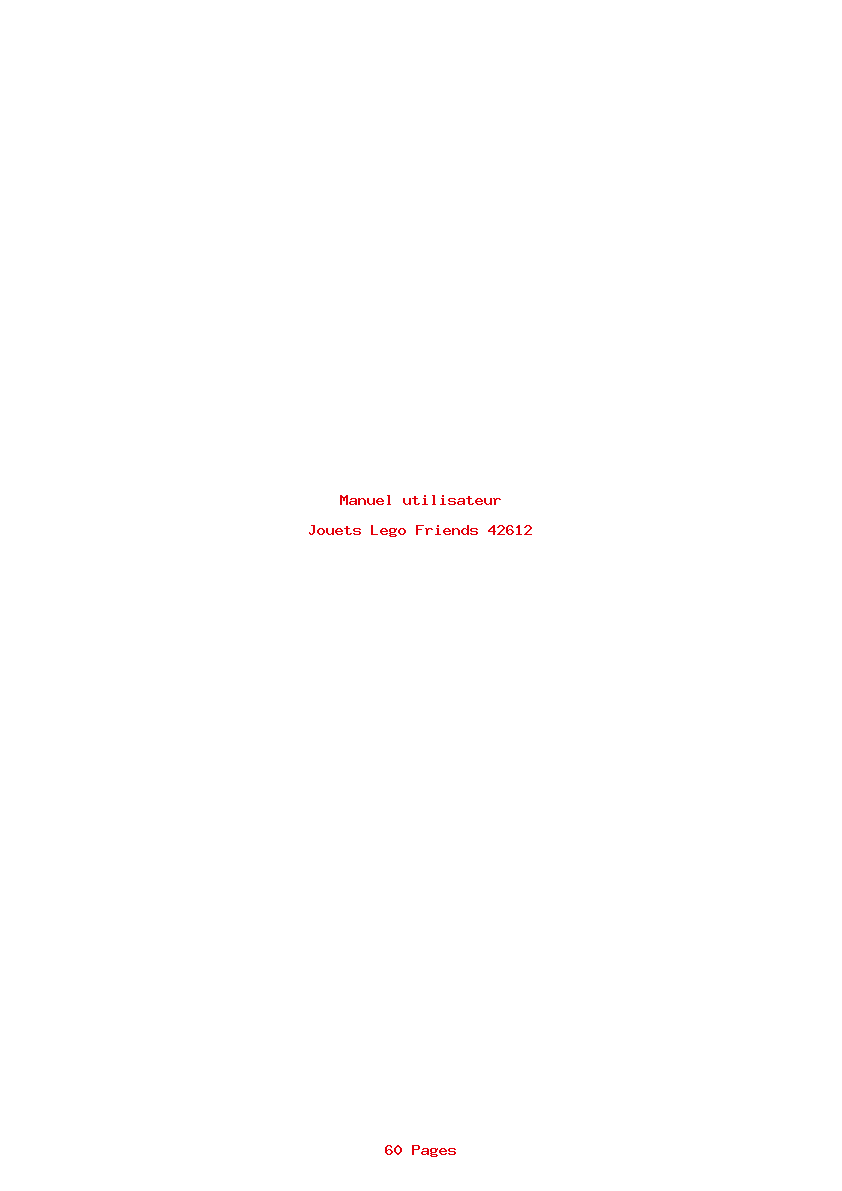 Page 1 de la notice Manuel utilisateur Lego Friends 42612