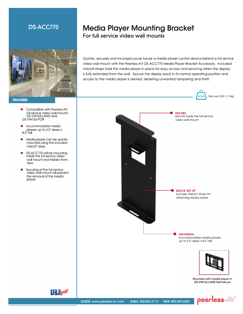 Página 1 del manual Manual de usuario Peerless-AV DS-ACC770