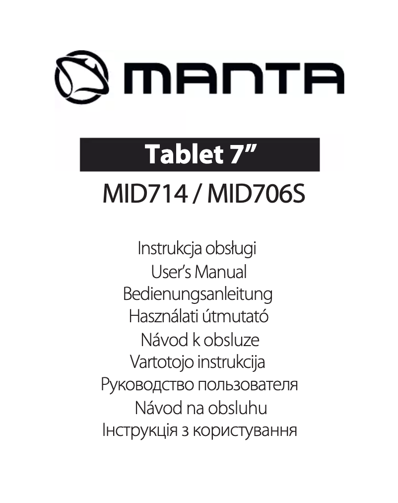 Page 1 de la notice Manuel utilisateur Manta MID714