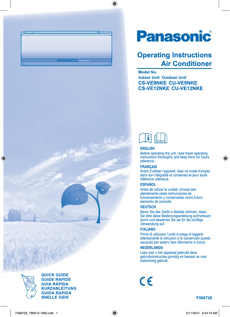 Page 1 de la notice Manuel utilisateur Panasonic CU-VE12NKE