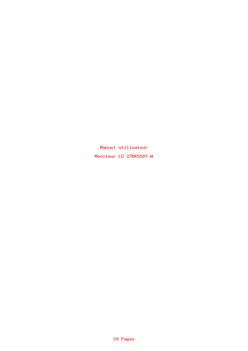 Page 1 de la notice Manuel utilisateur LG 27BK550Y-W