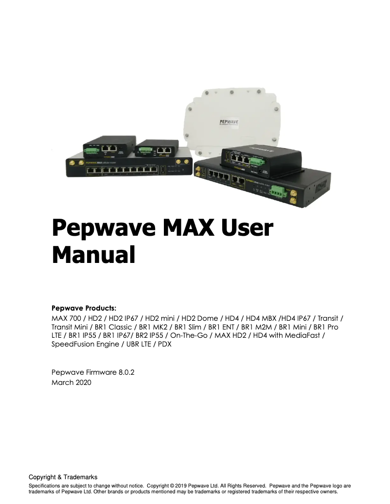 Page 1 of the manual User Manual Peplink MAX BR1 ENT