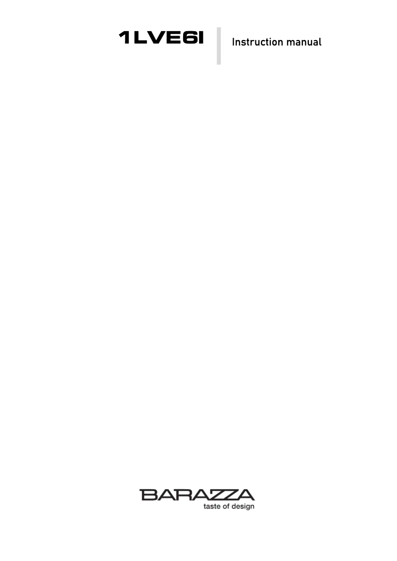 Page 1 de la notice Manuel utilisateur Barazza 1LVE6I