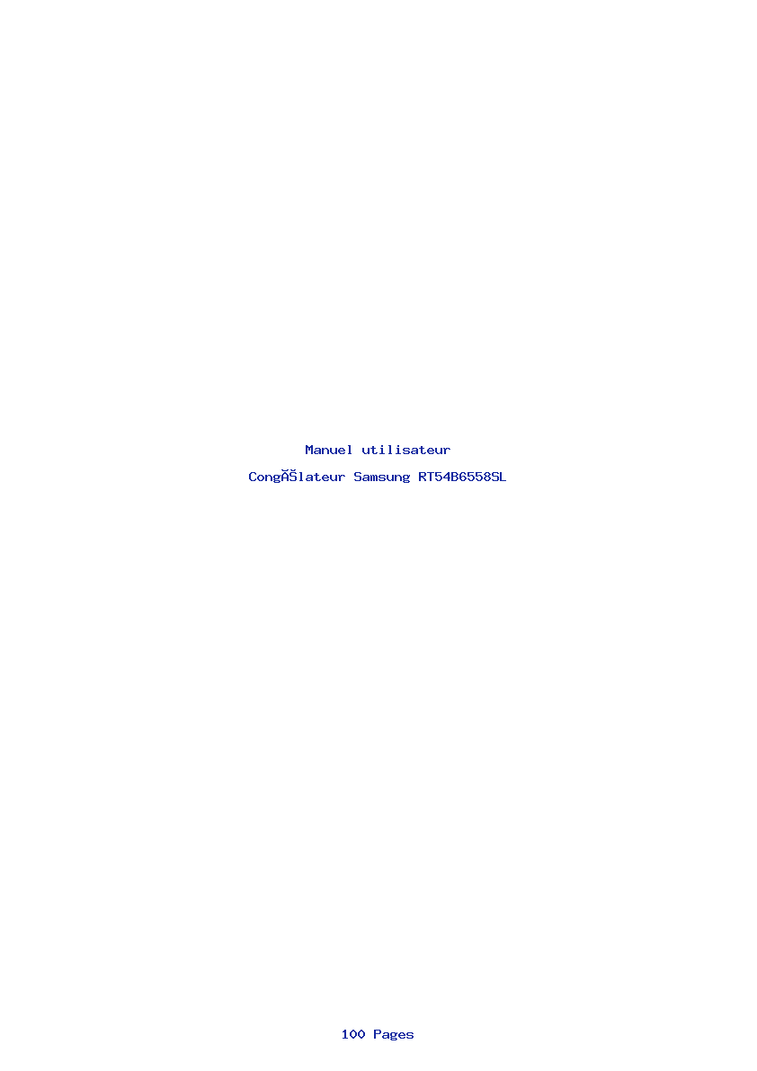 Page 1 de la notice Manuel utilisateur Samsung RT54B6558SL