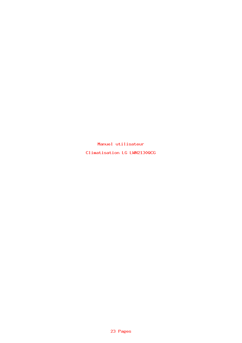 Page 1 de la notice Manuel utilisateur LG LWN2130QCG