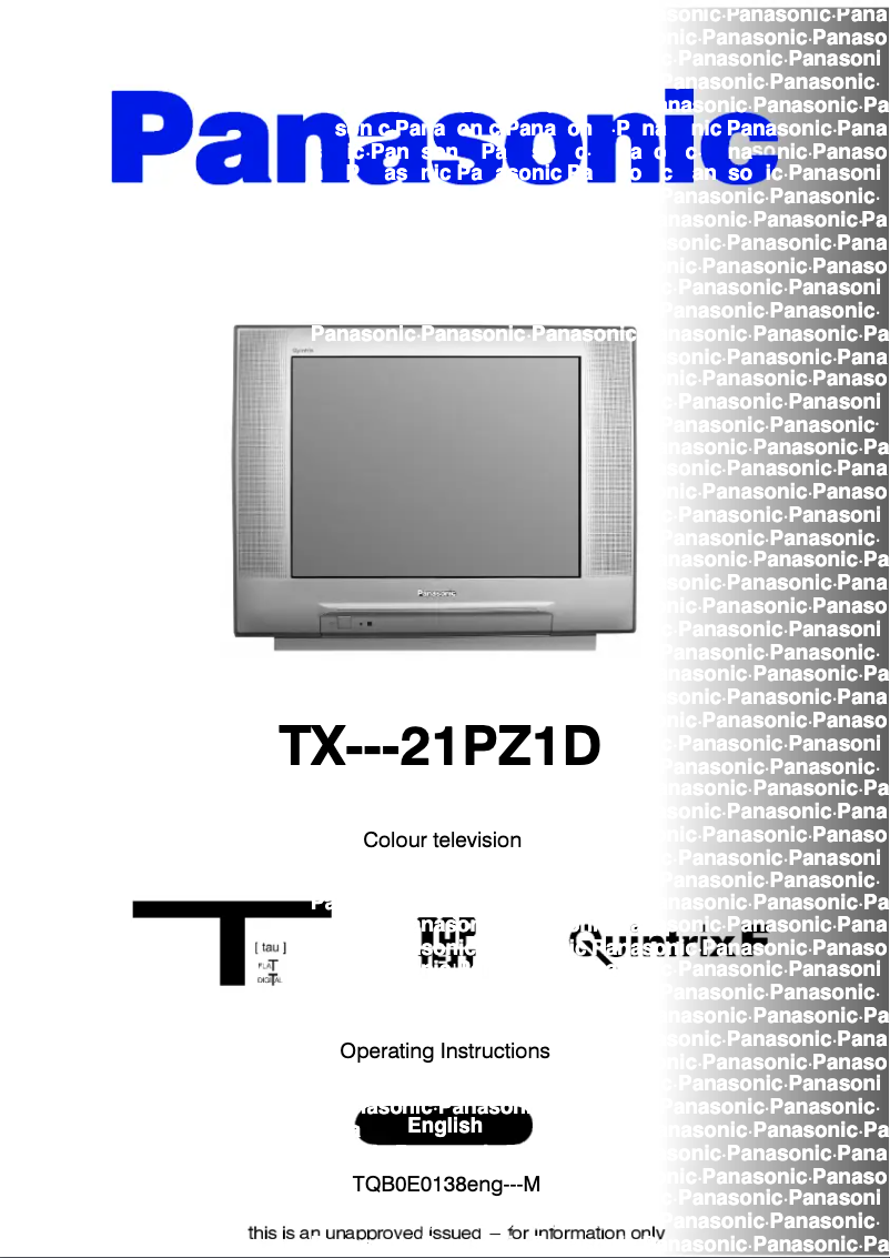Page 1 de la notice Manuel utilisateur Panasonic TX-21PZ1D