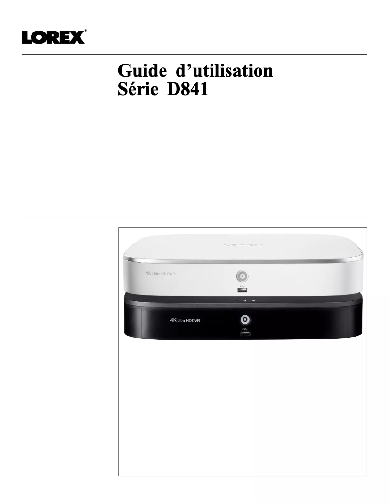 Page 1 of the manual User Manual Lorex D841