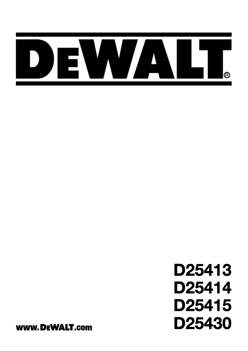 Page 1 de la notice Manuel utilisateur DeWalt D25430