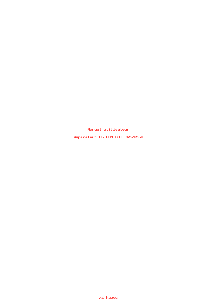 Page 1 de la notice Manuel utilisateur LG HOM-BOT CR5765GD
