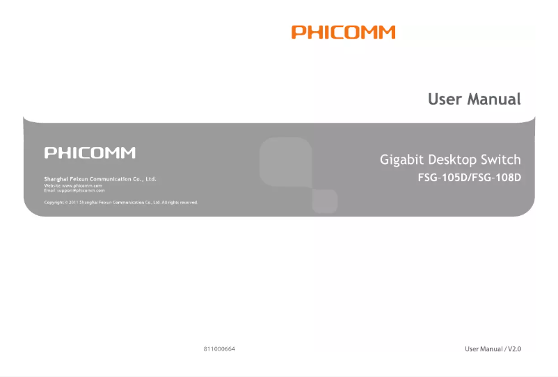 Page 1 de la notice Manuel utilisateur Phicomm FSG-108D