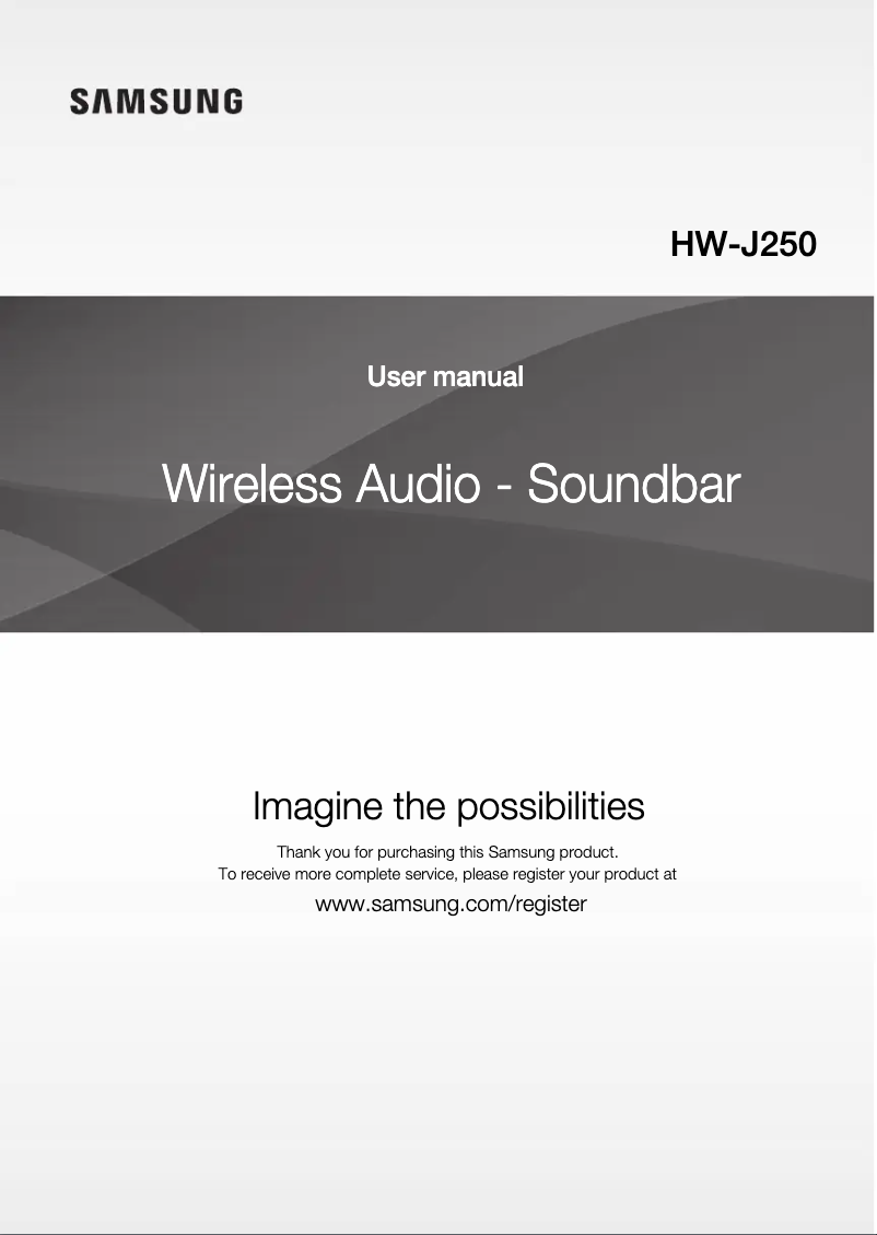 Página 1 del manual Guía de inicio rápido Samsung HW-J250
