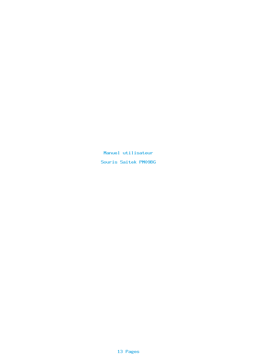 Page 1 de la notice Manuel utilisateur Saitek PM09BG