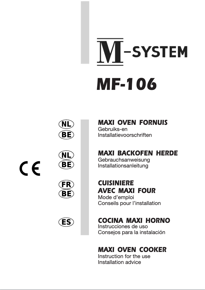 Page 1 de la notice Manuel utilisateur M-System MF-106